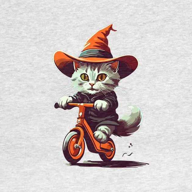 cat riding bicycle by Maria Murtaza